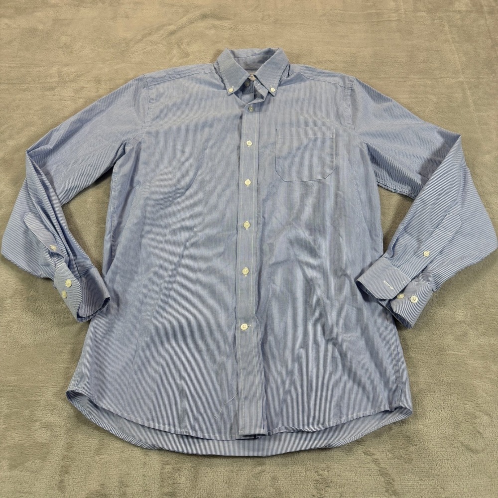 Southern Tide Mens Small Classic Fit Blue White Striped Button Down Shirt Casual
